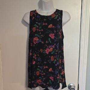 Old Navy Women's Blue Floral Sleeveless Top Sz M